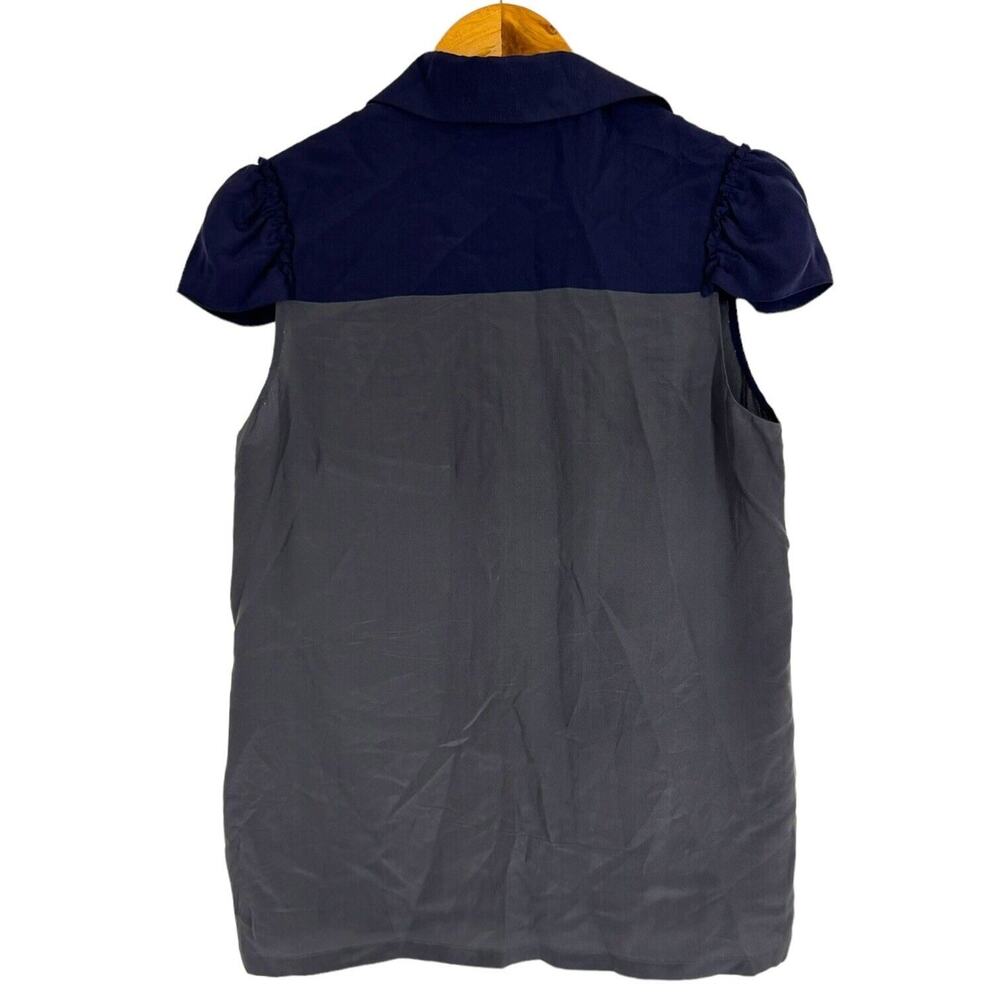 Alexander Wang Navy Gray Color Block Button Up Sh… - image 2